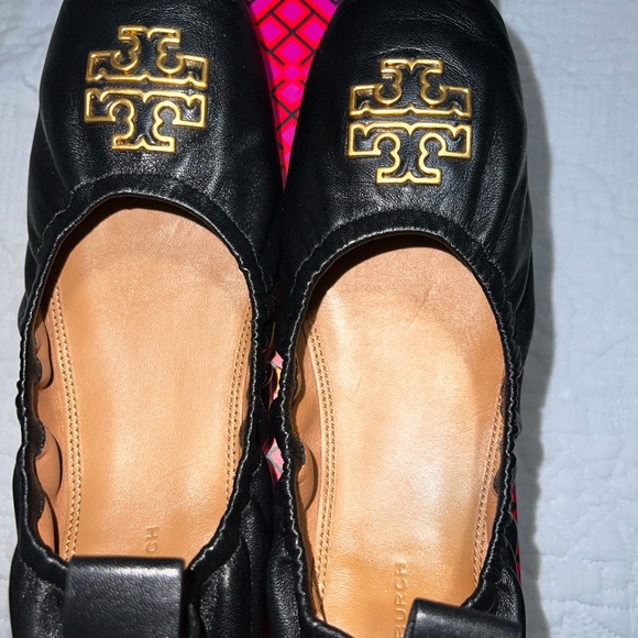 Britten Ballet Tory Burch Black Leather Flats - Picture 5 of 5